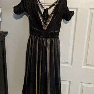 Tatyana Tempest Storm Size XS Black & Gold Dress